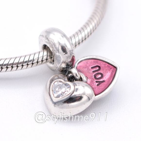 Authentic PANDORA You and Me Dangle - 791244CZ - Picture 1 of 13